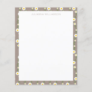 Boho Daisy Chain Floral Pattern Name Stationery