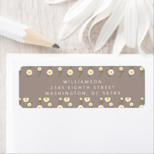Boho Daisy Chain Floral Taupe Adresse de retour