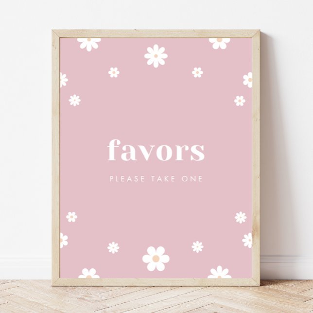 Boho Daisy Favours Birthday Party Sign (Creator Uploaded)