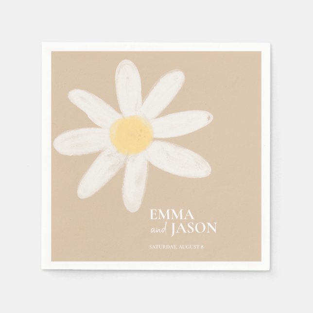 Boho Daisy Floral Napkins (Front)