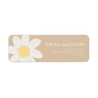 Boho Daisy Floral Return Address Label