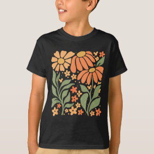 Boho Daisy Flower,retro Floral Funny Gift Tee Wome