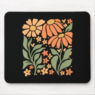 Boho Daisy Flower,retro Floral Funny Gift Tee Wome Mouse Pad