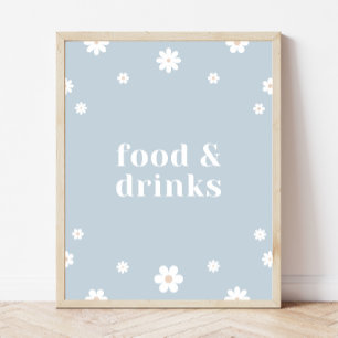 Boho Daisy Food & Drinks Birthday Party Sign