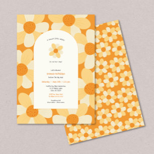 Boho Daisy girl baby shower Invitation