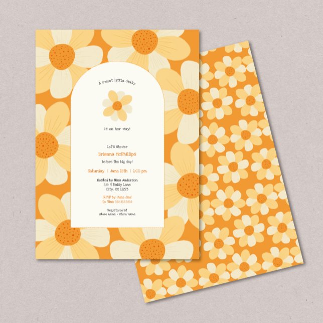 Boho Daisy girl baby shower Invitation (Creator Uploaded)