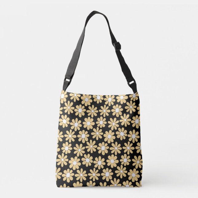 Boho Daisy original art  Crossbody Bag (Back)