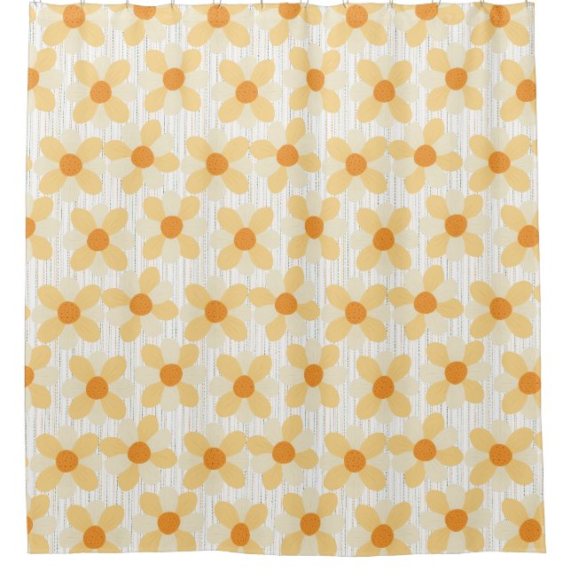 Boho Daisy Pluie Douche rideau (Devant)