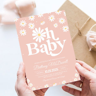 Boho Daisy Wild One 1st Birthday Invitation