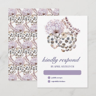 Boho Dandelion Floral Pagan Handfasting RSVP Card