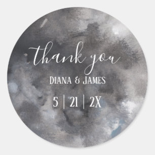 Boho Dark Moon Wicca Handfasting Thank You Classic Round Sticker