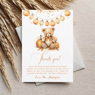 Boho d'automne Aquarelle Ours Baby shower Merci