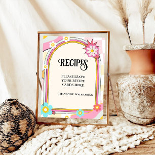 Boho Dazed and Groovy  Recipes Card Table Sign