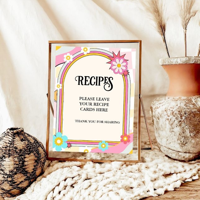Boho Dazed and Groovy  Recipes Card Table Sign (Creator Uploaded)