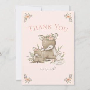 Boho de bois cerf fille Baby shower Merci