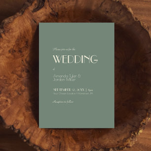 Boho Deco d'automne   Faire-part de mariage vert S