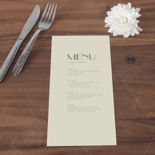 Boho Deco d'automne | Menu Mariage crème (Créateur téléchargé)