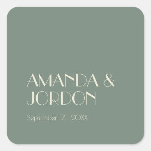 Boho Deco d'automne Sage Green Sticker Mariage S