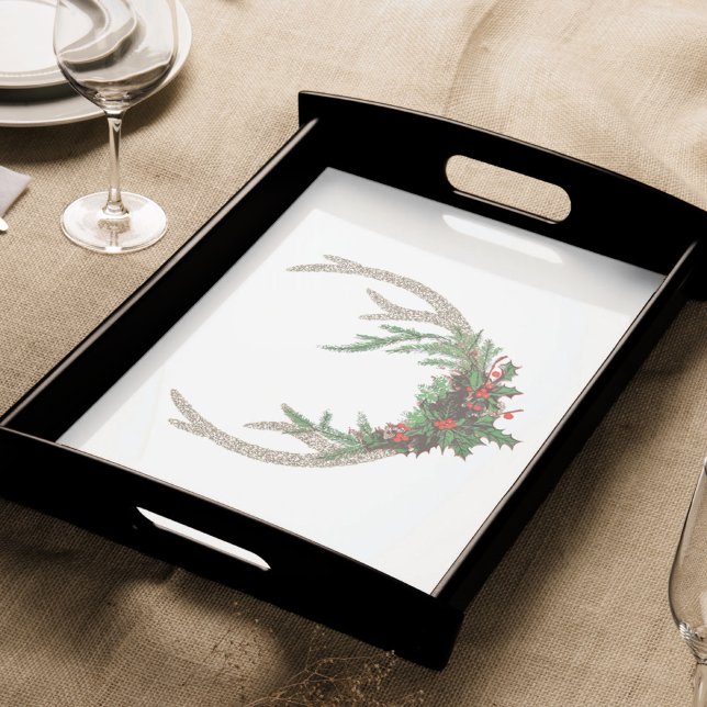 Boho Deer Antlers | Rustic Red Christmas Floral Tissue Paper (Creator Uploaded)