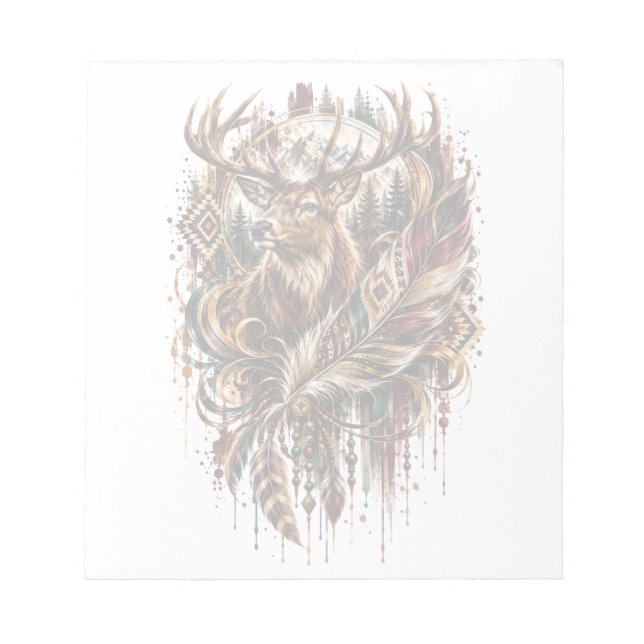 Boho Deer, Dreaming of Deer Notepad (Front)