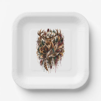 Boho Deer, Dreaming of Deer Paper Plate