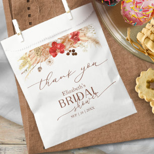 Boho Delicate Calligraphy Thank You Bridal Shower Favour Bag