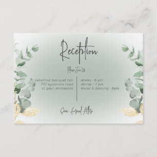 Boho Delicate Greenery Modern Reception Enclosure Card