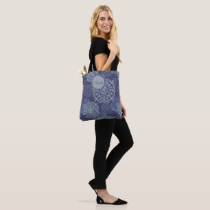 Boho Denim Moody Blues Mandalas Tote Bag