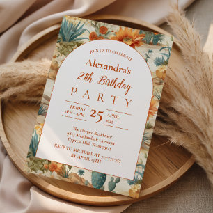 Boho Desert Arch Birthday Invitation