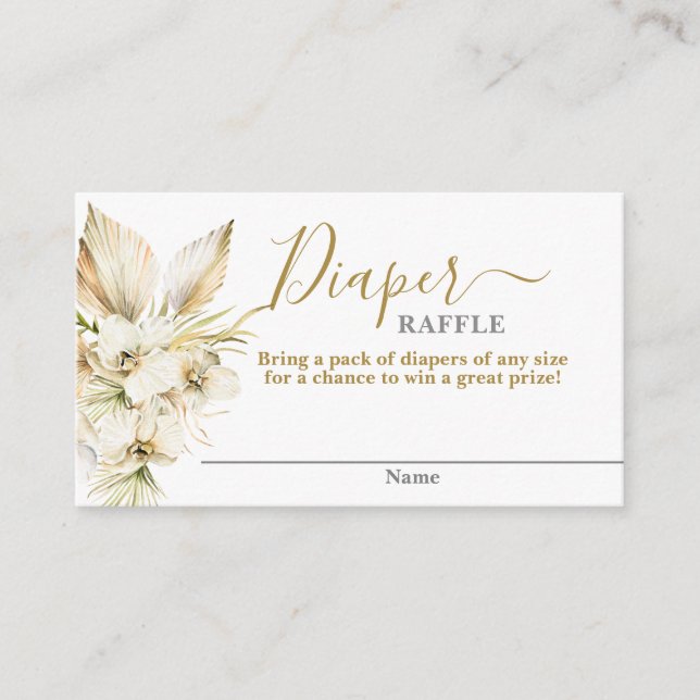Boho Desert baby shower fille Diaper Carte Raffle (Devant)