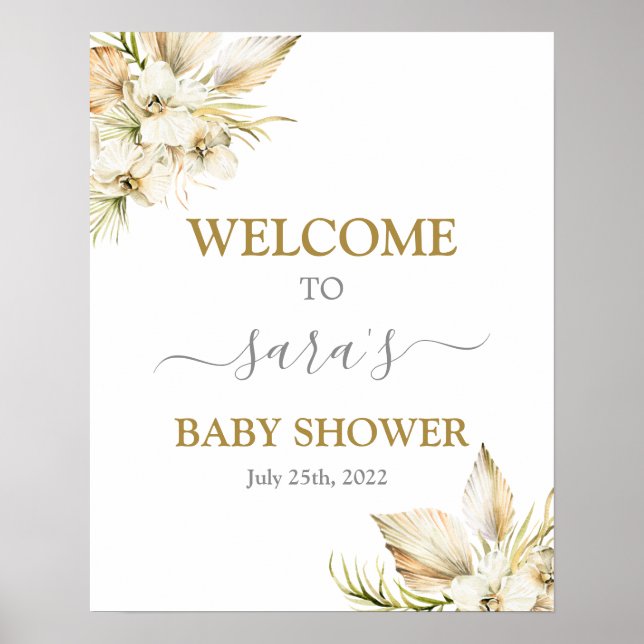 Boho Desert Baby Shower Girl Welcome sign (Front)