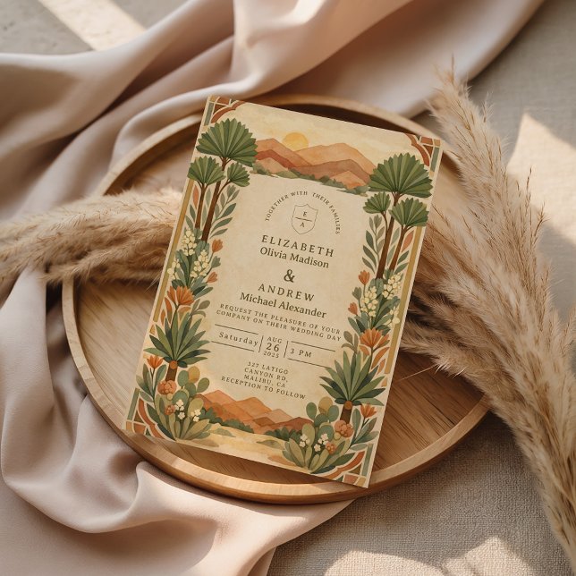 Boho Desert Botanical Wedding Invitation (Creator Uploaded)