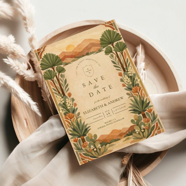 Boho Desert Botanical Wedding Save The Date (Creator Uploaded)