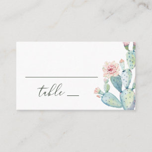 Boho Desert Botanical Wedding Watercolor Cactus Place Card