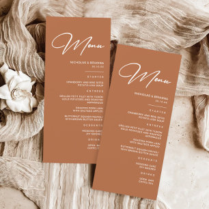Boho Desert Burnt Orange Wedding  Menu