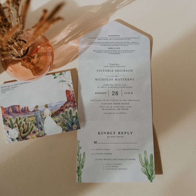 Boho Desert Cactus | All in One Wedding Invite (Creator Uploaded)