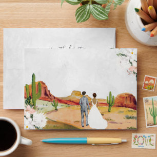 Boho Desert Cactus Enveloppe Mariage