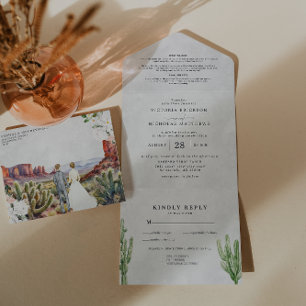 Boho Desert Cactus   Invitation de mariage tout en