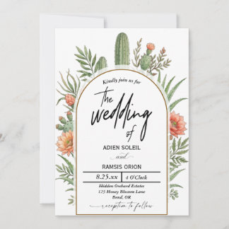 Boho Desert Cactus Wedding Invitation