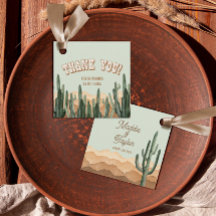 Boho Desert Cactus Western Thank You