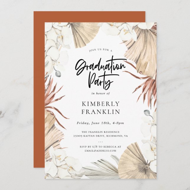 Boho Desert Chic Graduation Party Invitation (Front/Back)