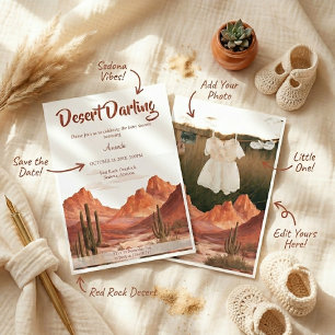 Boho Desert Darling Southwest Baby Shower Photo Invitation