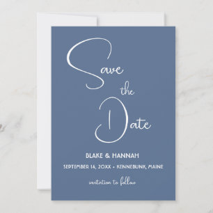 Boho Desert Dusty Blue Minimalist Save the Date Invitation