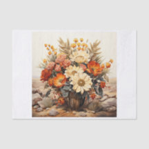 Boho Desert Floral Bouquet Art for Decoupage