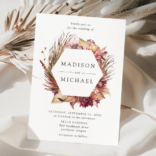 Boho Desert Floral Wedding Invitation