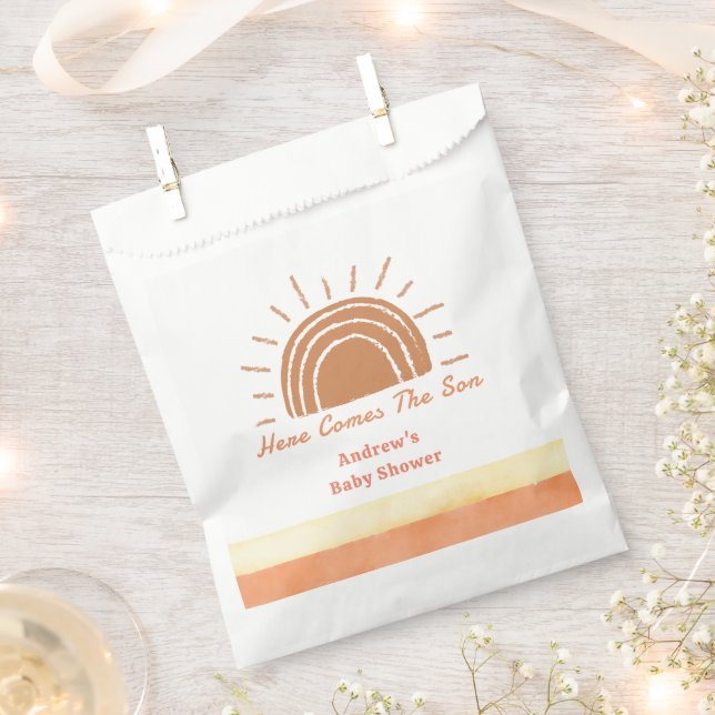 Boho Desert Here Comes The Son Baby Shower  Favour Bag (Clipped)