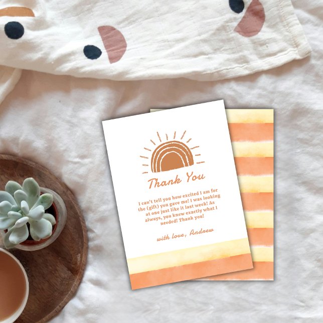 Boho Desert Here Comes The Son Baby Shower  Thank You Card (Boho Desert Here Comes The Son Baby Shower Thank You Card)