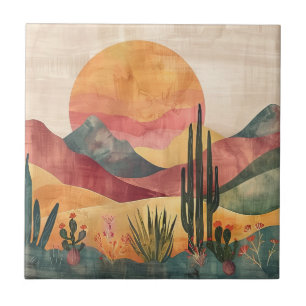 Boho Desert Landscape - Southwestern Nature Tile