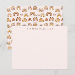 Boho Desert Rainbow Blush Personalized Stationery Card