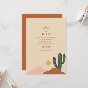 Boho Desert Simple Wedding Invitation 